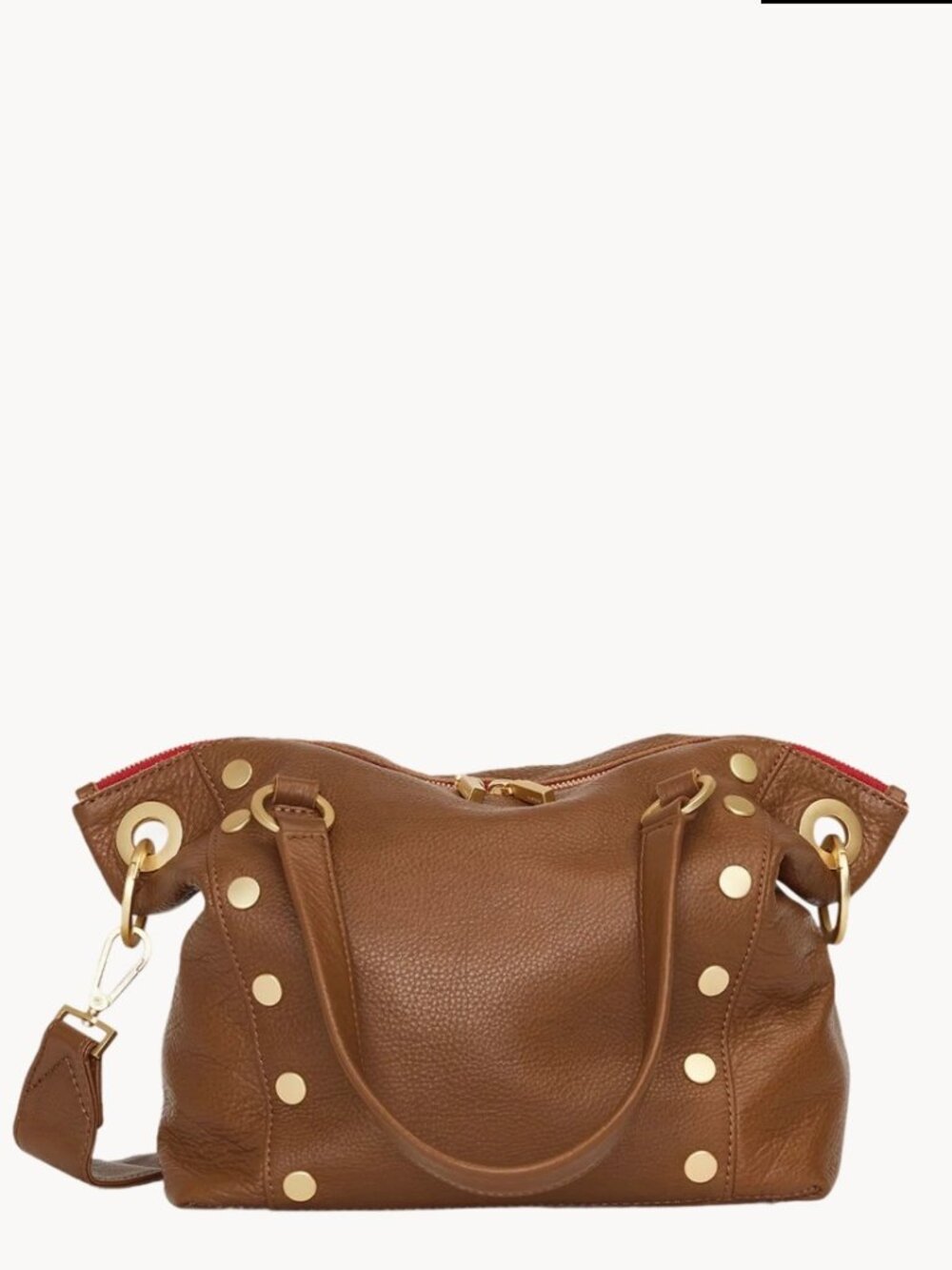 Hammitt Daniel Medium Leather Crossbody Satchel Bag in Mahogany Pebble - Picture 7 of 13